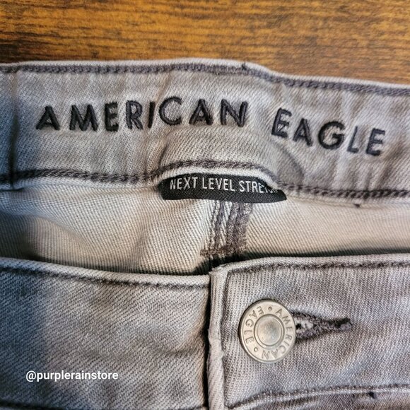 American Eagle Jeans 16 R Jegging Hi Rise Next Level Stretch Gray Wash Denim - Picture 4 of 13
